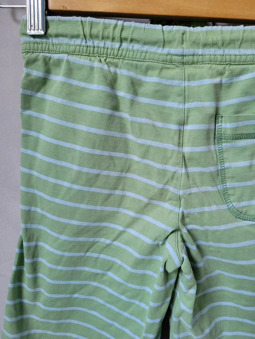 Mini Boden Boys Striped Cotton Pull On Shorts Green 5-6Y